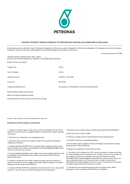 PETRONAS License